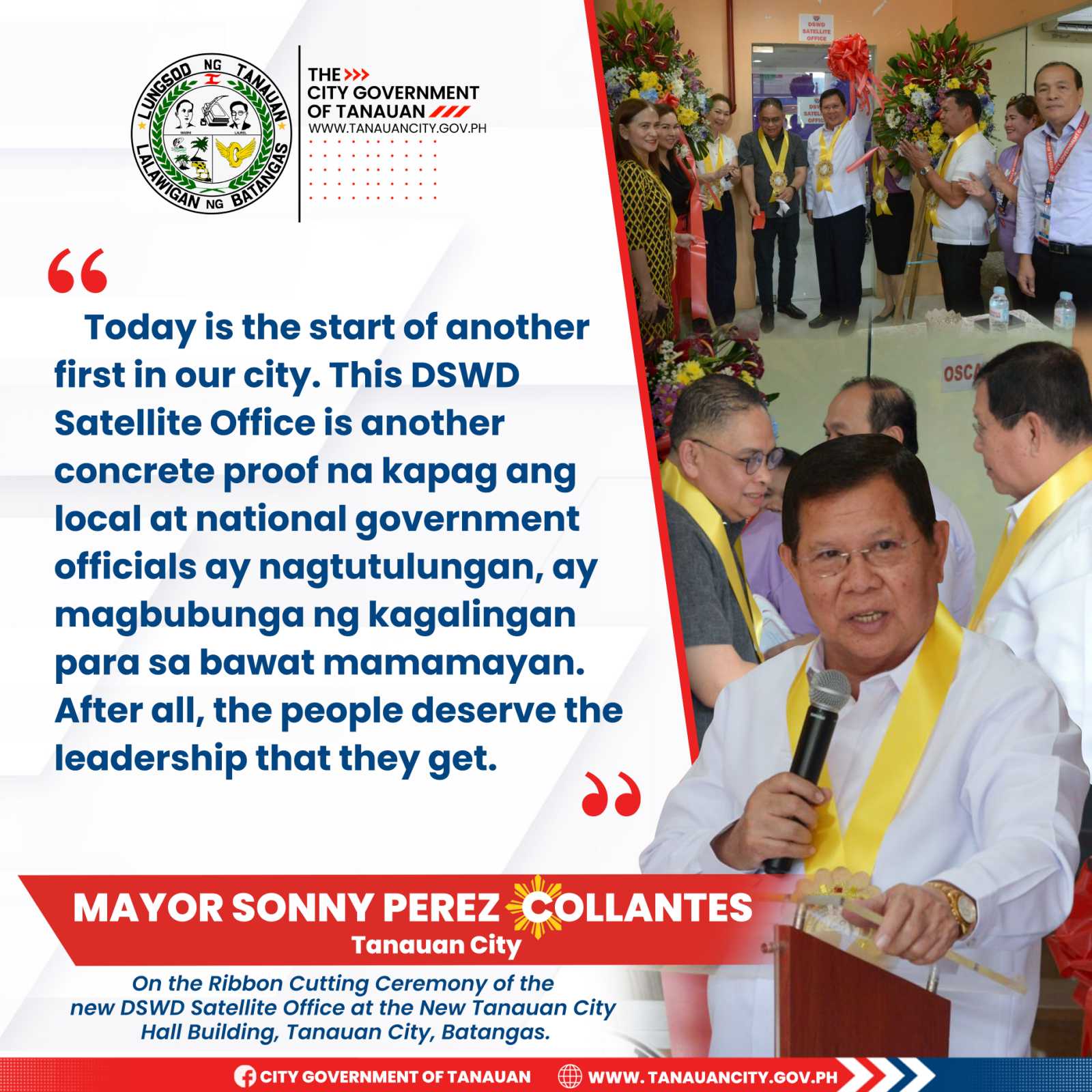 Lungsod ng Tanauan, Mayor Sonny Perez Collantes